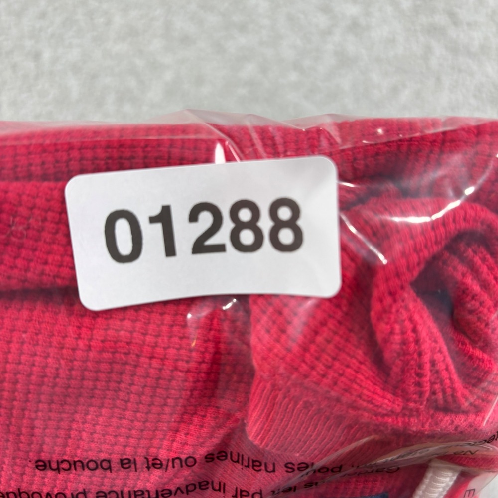 Polo Ralph Lauren Waffle Knit Thermal Men Large Red Long Sleeve Pony Logo - Picture 7 of 7